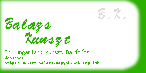 balazs kunszt business card